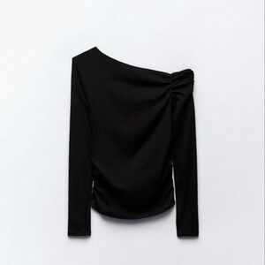 Asymmetrical Long Sleeve Off-Shoulder Top